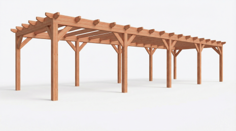 Constructiepakket plat dak | 12190x4105x2500mm | fijnbezaagd Douglas