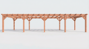 Constructiepakket plat dak | 12190x4105x2500mm | fijnbezaagd Douglas