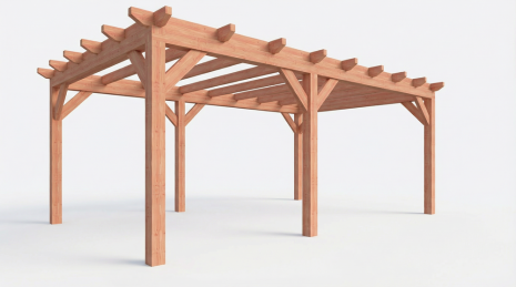 Constructiepakket plat dak | 6485x4105x2500mm | fijnbezaagd Douglas