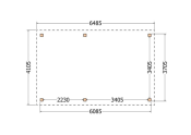 Constructiepakket plat dak | 6485x4105x2500mm | fijnbezaagd Douglas