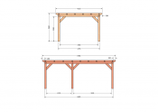 Constructiepakket plat dak | 6485x4105x2500mm | fijnbezaagd Douglas