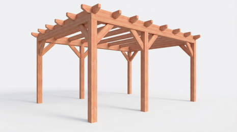 Constructiepakket plat dak | 5240x4105x2500mm | fijnbezaagd Douglas