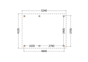 Constructiepakket plat dak | 5240x4105x2500mm | fijnbezaagd Douglas