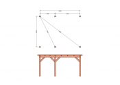 Constructiepakket plat dak | 5240x4105x2500mm | fijnbezaagd Douglas