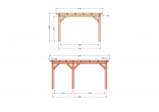 Constructiepakket plat dak | 5240x4105x2500mm | fijnbezaagd Douglas