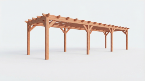 Constructiepakket plat dak | 12190x3460x2500mm | fijnbezaagd Douglas