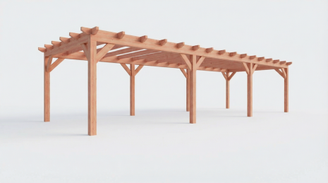 Constructiepakket plat dak | 11215x4105x2500mm | fijnbezaagd Douglas