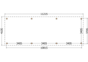 Constructiepakket plat dak | 11215x4105x2500mm | fijnbezaagd Douglas