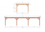 Constructiepakket plat dak | 11215x4105x2500mm | fijnbezaagd Douglas
