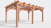 Constructiepakket plat dak | 5840x4105x2500mm | fijnbezaagd Douglas