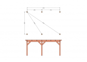 Constructiepakket plat dak | 5840x4105x2500mm | fijnbezaagd Douglas