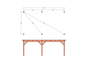 Constructiepakket plat dak | 7015x4105x2500mm | fijnbezaagd Douglas