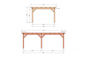 Constructiepakket plat dak | 7015x4105x2500mm | fijnbezaagd Douglas