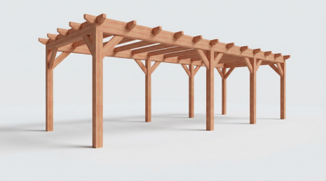 Constructiepakket plat dak | 8865x3460x2500mm | fijnbezaagd Douglas