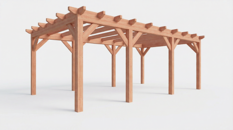 Constructiepakket plat dak | 7090x4105x2500mm | fijnbezaagd Douglas