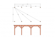 Constructiepakket plat dak | 7090x4105x2500mm | fijnbezaagd Douglas