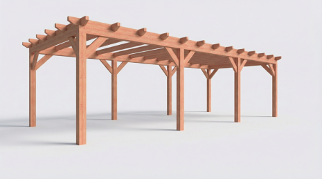 Constructiepakket plat dak | 9280x4105x2500mm | fijnbezaagd Douglas