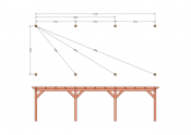 Constructiepakket plat dak | 9280x4105x2500mm | fijnbezaagd Douglas
