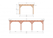 Constructiepakket plat dak | 9280x4105x2500mm | fijnbezaagd Douglas