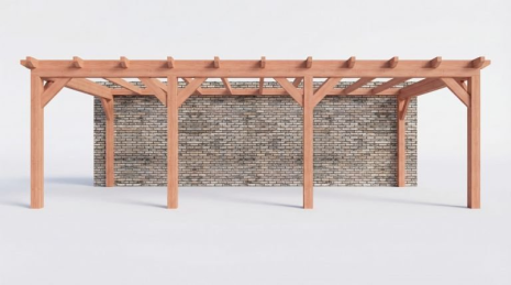 Constructiepakket aanbouwveranda | 8220x3905x2500mm rechts | fijnbezaagd Douglas