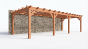 Constructiepakket aanbouwveranda | 9925x3905x2500mm rechts | fijnbezaagd Douglas