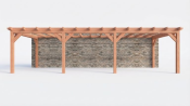 Constructiepakket aanbouwveranda | 9925x3905x2500mm rechts | fijnbezaagd Douglas