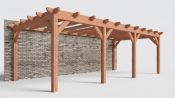 Constructiepakket aanbouwveranda | 8220x3905x2500mm rechts | fijnbezaagd Douglas