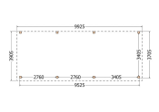 Constructiepakket aanbouwveranda | 9925x3905x2500mm rechts | fijnbezaagd Douglas