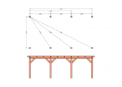 Constructiepakket plat dak | 7690x4105x2500mm | fijnbezaagd Douglas