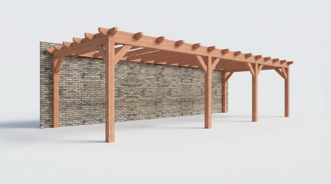 Constructiepakket aanbouwveranda | 9925x3905x2500mm links | fijnbezaagd Douglas
