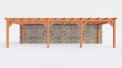 Constructiepakket aanbouwveranda | 9925x3905x2500mm links | fijnbezaagd Douglas