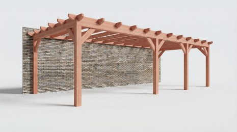 Constructiepakket aanbouwveranda | 8865x3905x2500mm links | fijnbezaagd Douglas