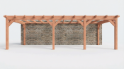 Constructiepakket aanbouwveranda | 8865x3905x2500mm links | fijnbezaagd Douglas