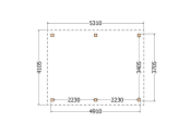 Constructiepakket plat dak | 5310x4105x2500mm | fijnbezaagd Douglas