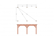 Constructiepakket plat dak | 5310x4105x2500mm | fijnbezaagd Douglas