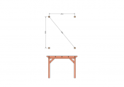 Constructiepakket plat dak | 3460x4105x2500mm | fijnbezaagd Douglas