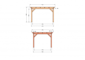 Constructiepakket plat dak | 3460x4105x2500mm | fijnbezaagd Douglas