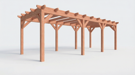 Constructiepakket plat dak | 8220x3460x2500mm | fijnbezaagd Douglas