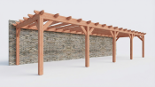 Constructiepakket aanbouwveranda | 12190x3905x2500mm | fijnbezaagd Douglas