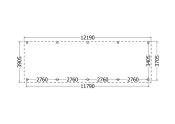 Constructiepakket aanbouwveranda | 12190x3905x2500mm | fijnbezaagd Douglas