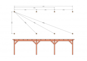 Constructiepakket plat dak | 9925x4105x2500mm | fijnbezaagd Douglas