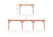 Constructiepakket plat dak | 9925x4105x2500mm | fijnbezaagd Douglas