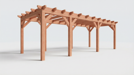 Constructiepakket plat dak | 8150x3460x2500mm | fijnbezaagd Douglas