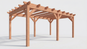 Constructiepakket plat dak | 6370x4105x2500mm | fijnbezaagd Douglas