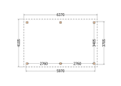 Constructiepakket plat dak | 6370x4105x2500mm | fijnbezaagd Douglas