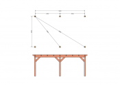 Constructiepakket plat dak | 6370x4105x2500mm | fijnbezaagd Douglas