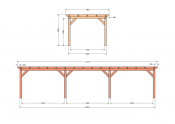 Constructiepakket plat dak | 11215x3460x2500mm | fijnbezaagd Douglas