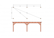 Constructiepakket plat dak | 7660x3460x2500mm | fijnbezaagd Douglas