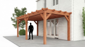 Constructiepakket aanbouwveranda | 8220x3905x2500mm links | fijnbezaagd Douglas