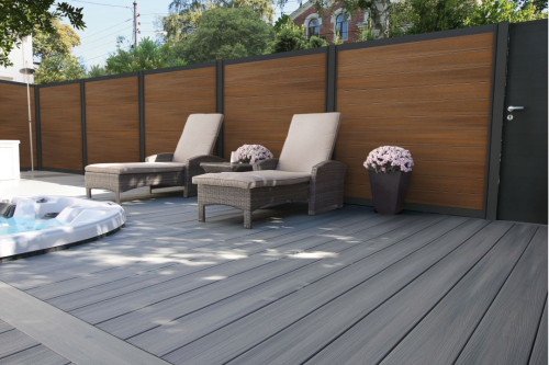 Fiberdeck Boston WPC Premium fence board 21x160x1780 mm Teak